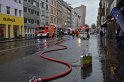 LKW blieb an der KVB Leitung haengen und fing Feuer Koeln Luxemburgerstr P012